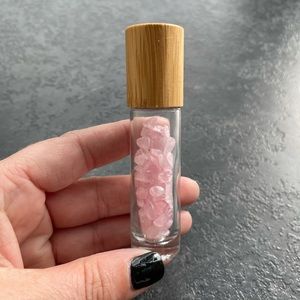 Roller Bottle with Rose Quartz Gems